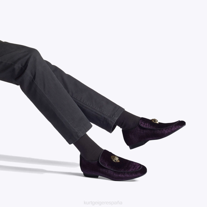 Kurt Geiger hombres londres hugh eagle terciopelo 2LPR630 | calzados púrpura